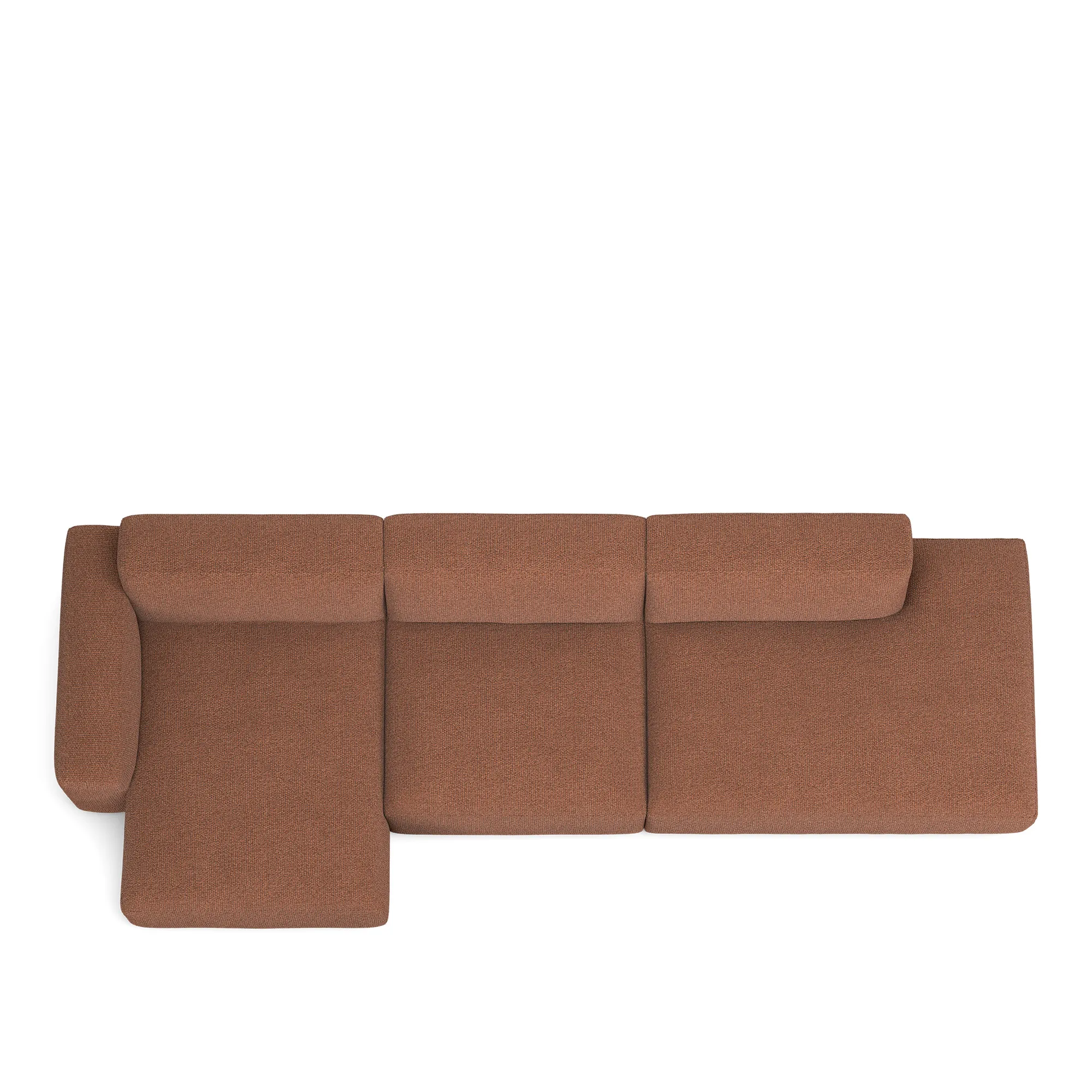 Brick 3-Seater Chaise Lounge Open End Right - 8