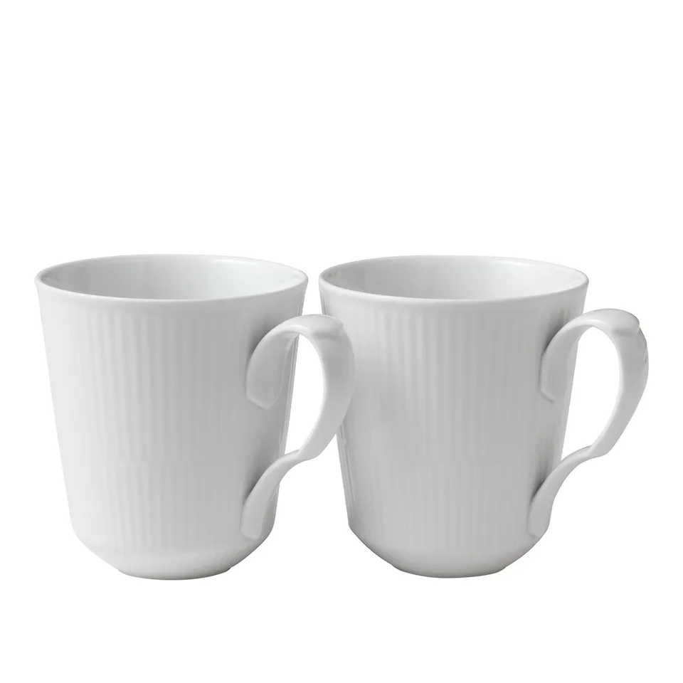 White Fluted Mug 38 cl 2 pcs