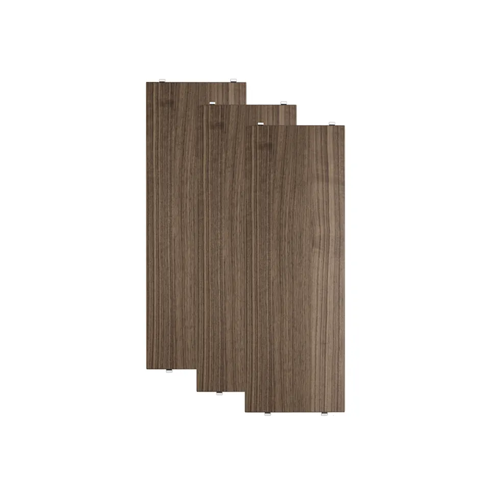 Hyldeplade 58x20cm 3-pack valnød