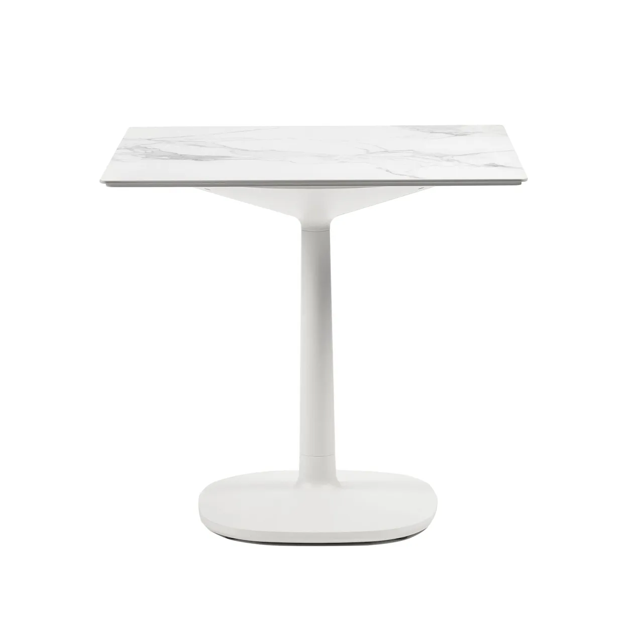 Multiplo Table 4138, White Marble Finish, Square: 118x118, Rounded: 1,5 cm