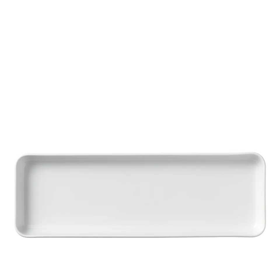 White Fluted Rectangular Dish 36 x 12.5 cm