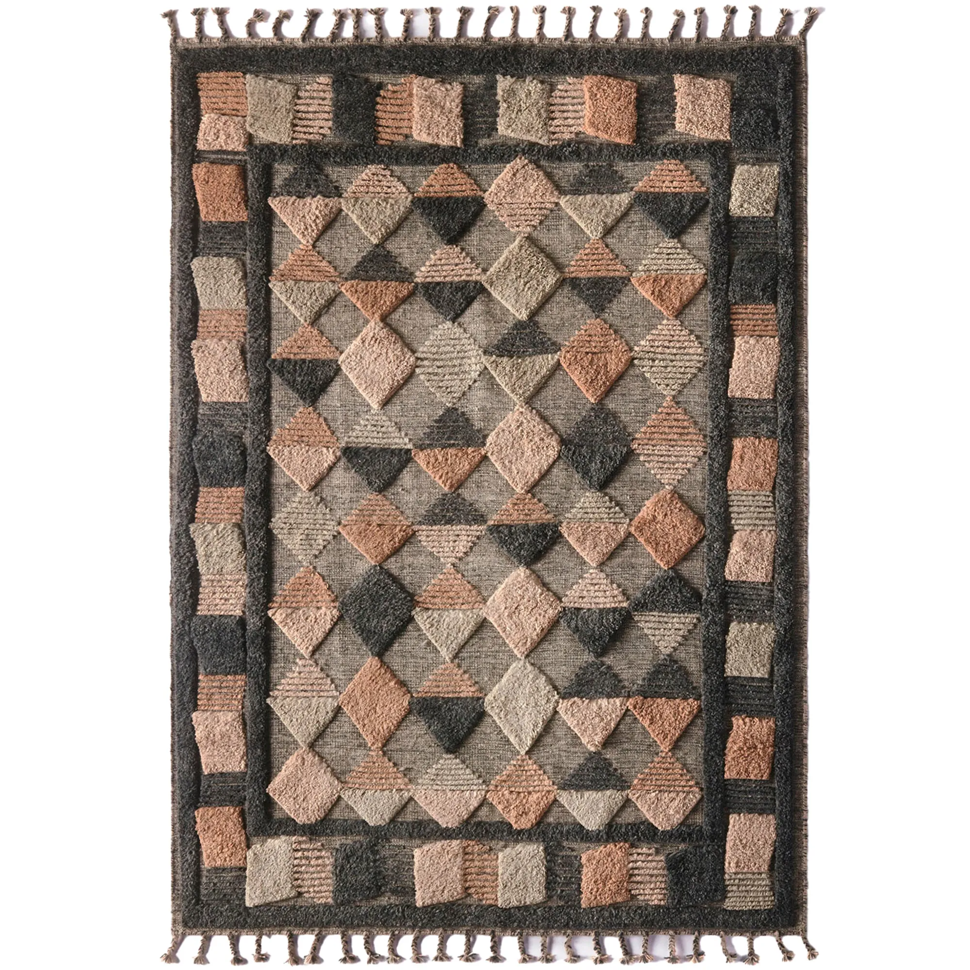 Lisboa Multi Grey Wool Rug - 1