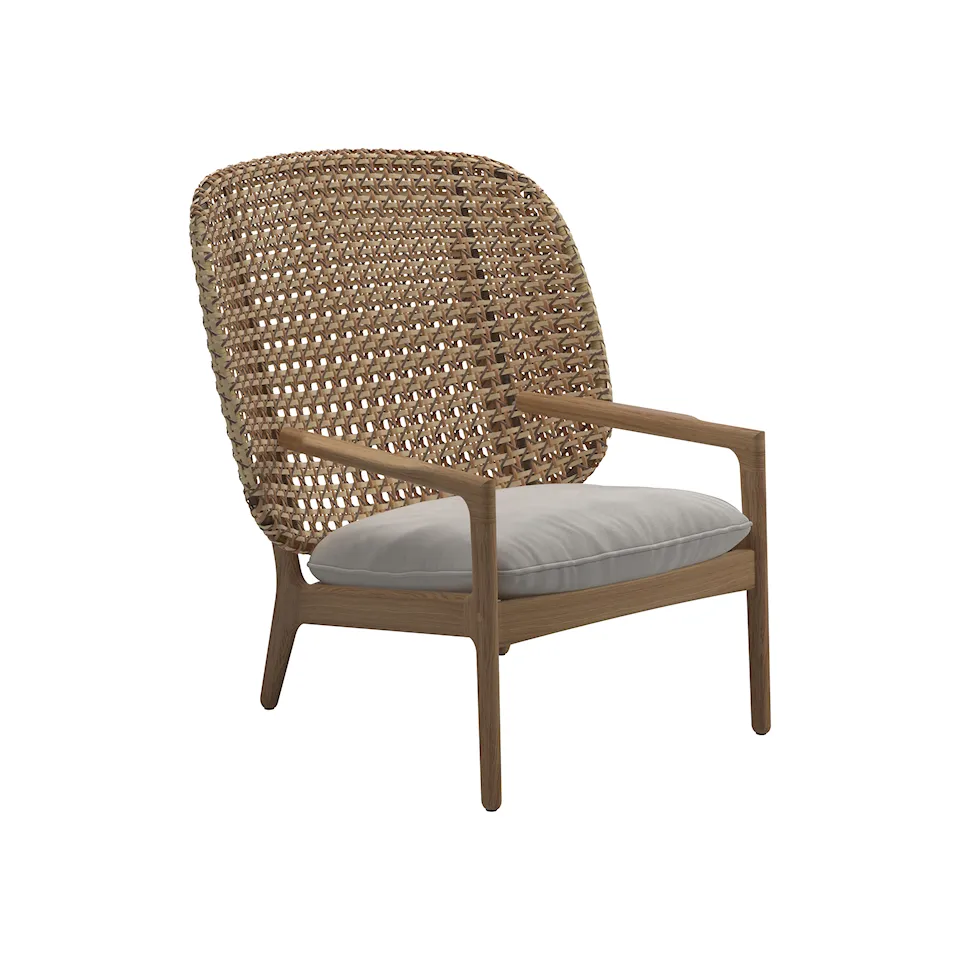 Kay High Back Lounge Chair, Frame Harvest, Cat.B Blend Linen