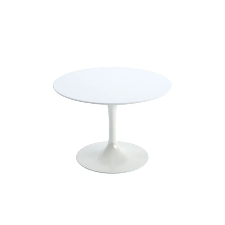 Saarinen Round Table - Coffee table, White frame, White laminate top, H: 37, Ø 51