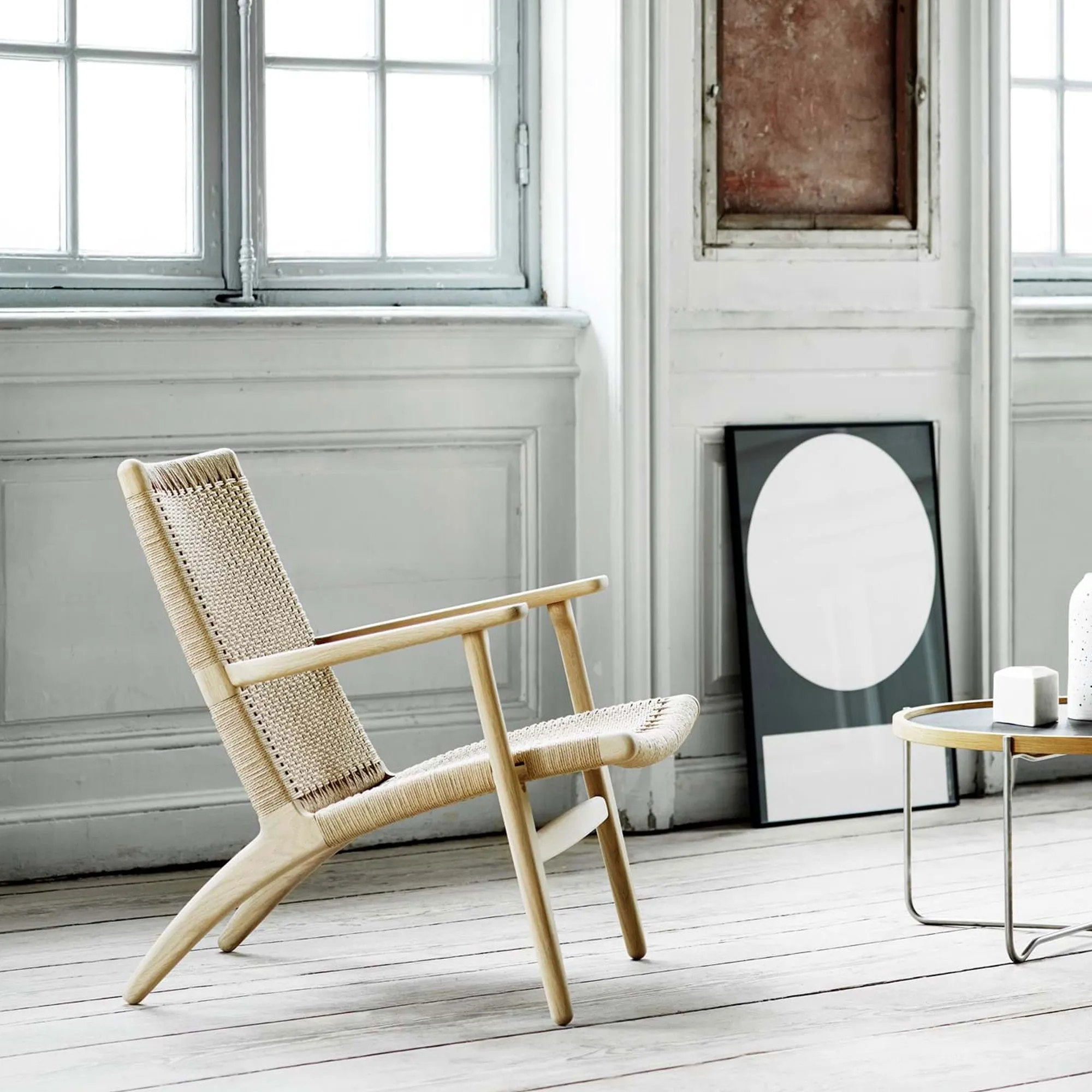 CH25 Armchair Oak/Natural Cord - 2