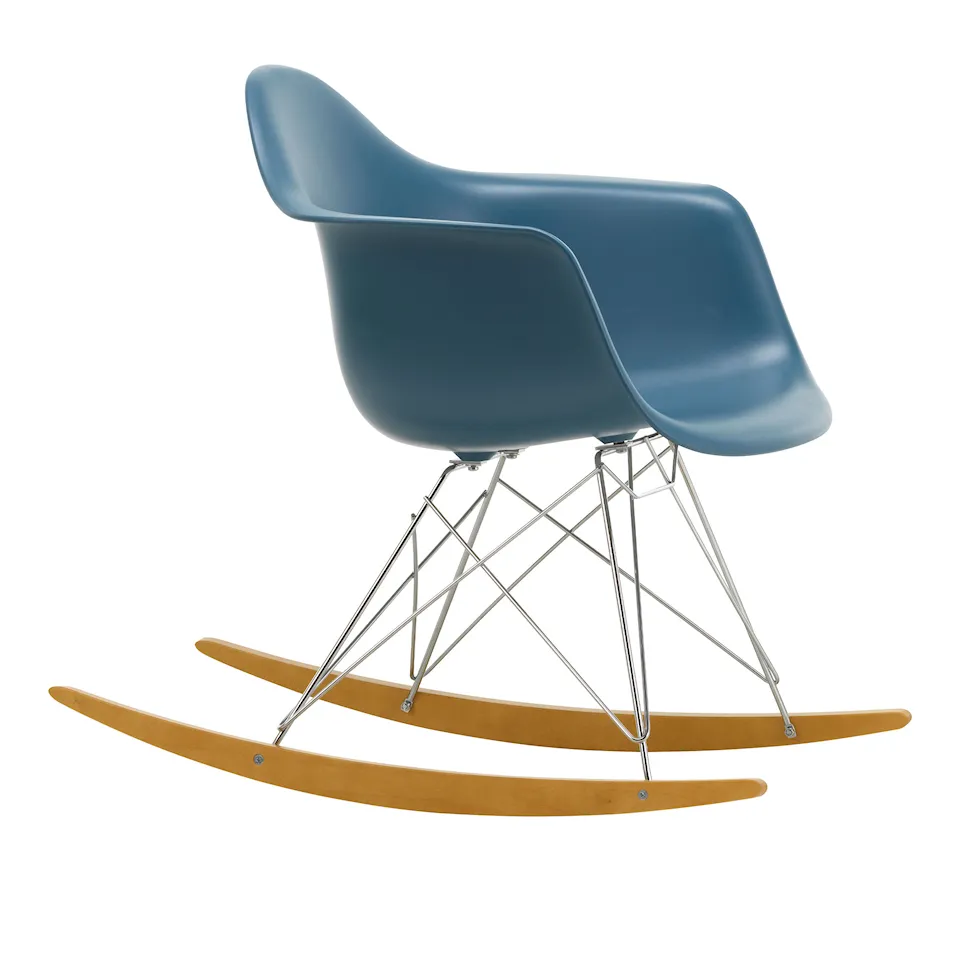 Eames RE Plastic Armchair RAR keinutuoli Chrome/Golden Maple