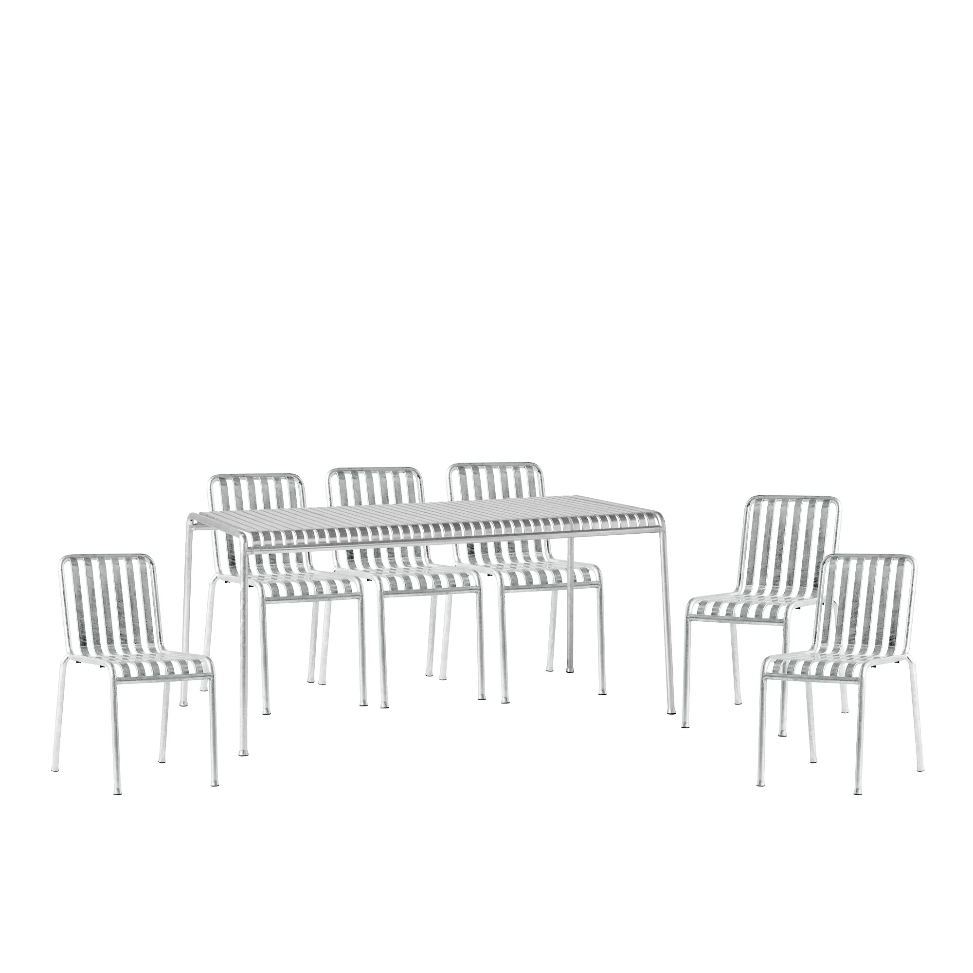 Palissade dining set with table 90x170cm &amp; 6 chairs - 1