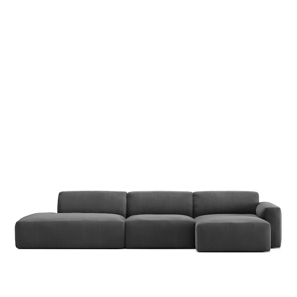 Brick 3-Seater Chaise Lounge Open End Left - Shadow Dark Grey