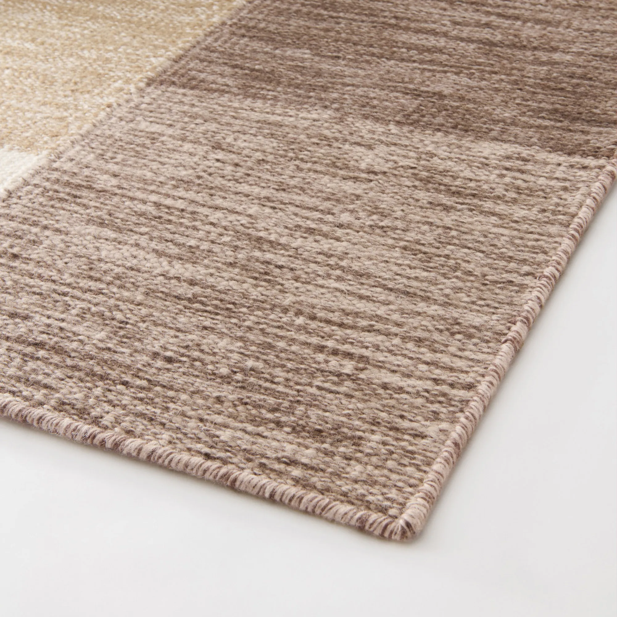 Patchwork 01 Brown Wool Rug - 5