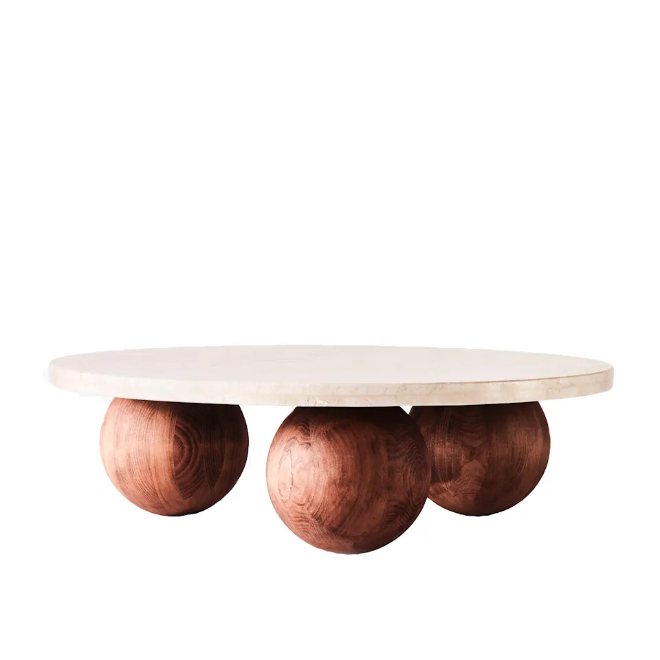 Sphere Sofa Table Round Travertino