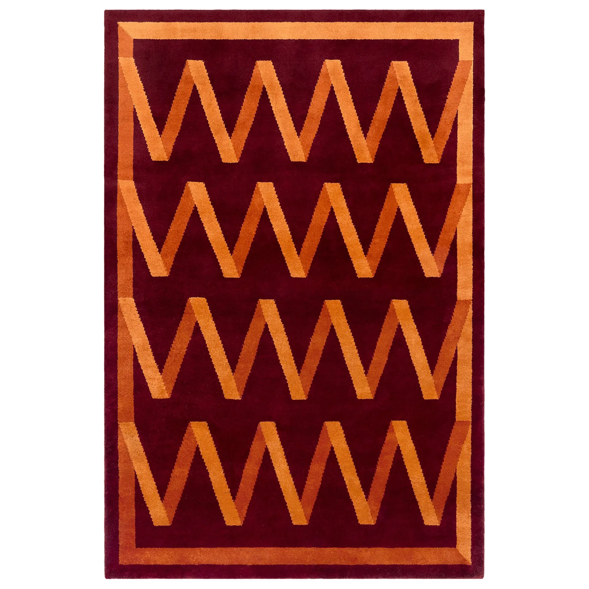 CR Folding Ribbon Burgundy wool rug - 1