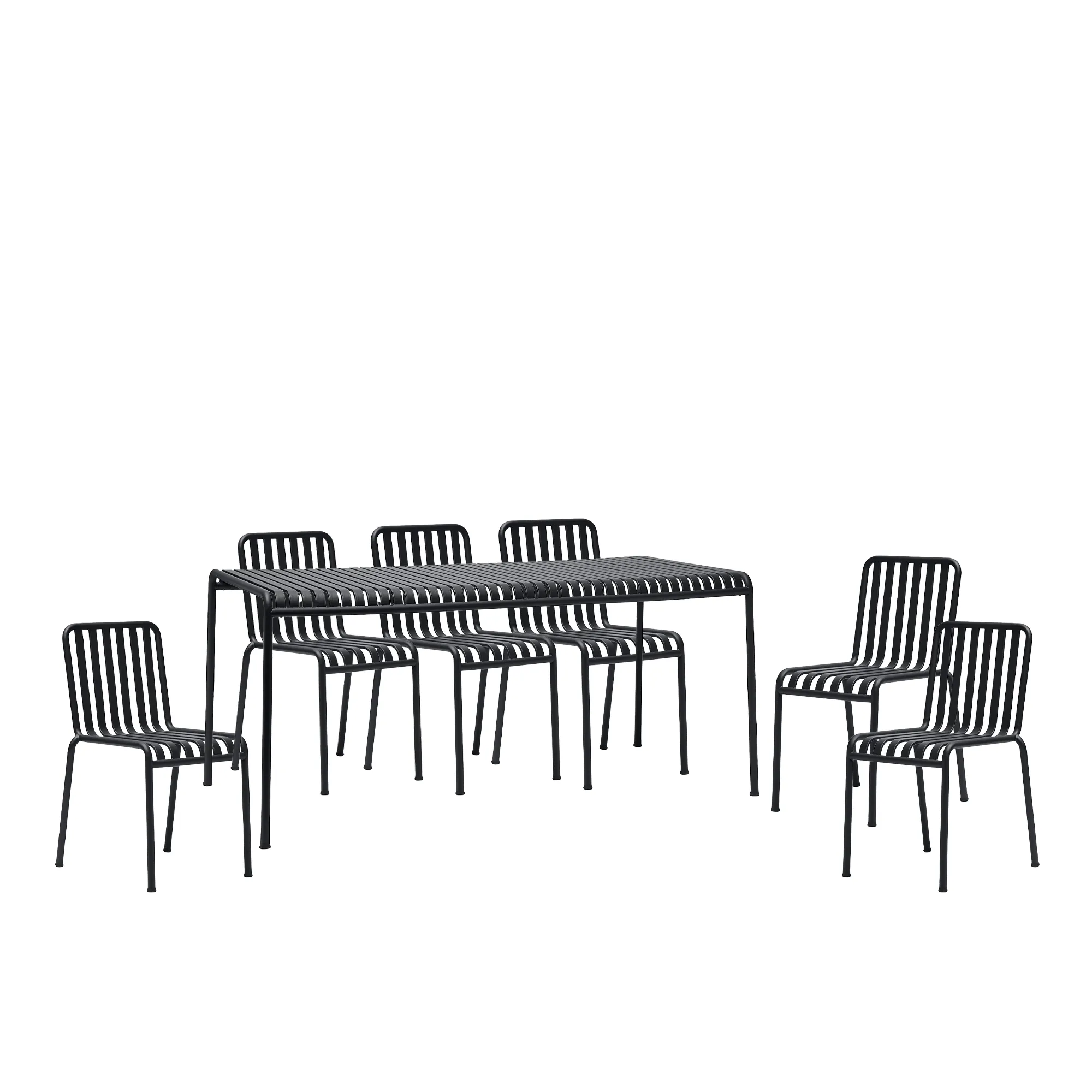 Palissade dining set with table 90x170cm &amp; 6 chairs - 1