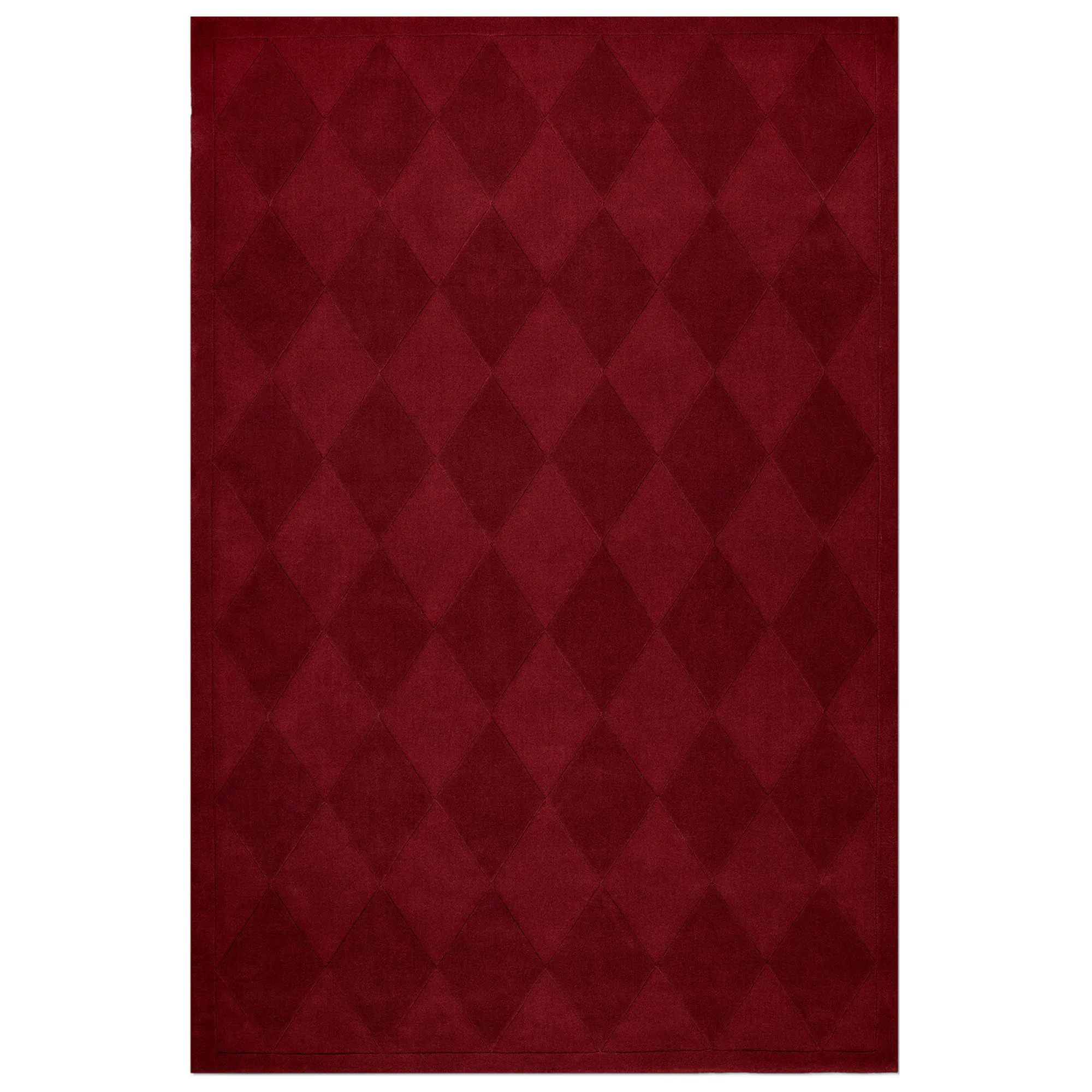 Diamond Deep Red wool rug - 1