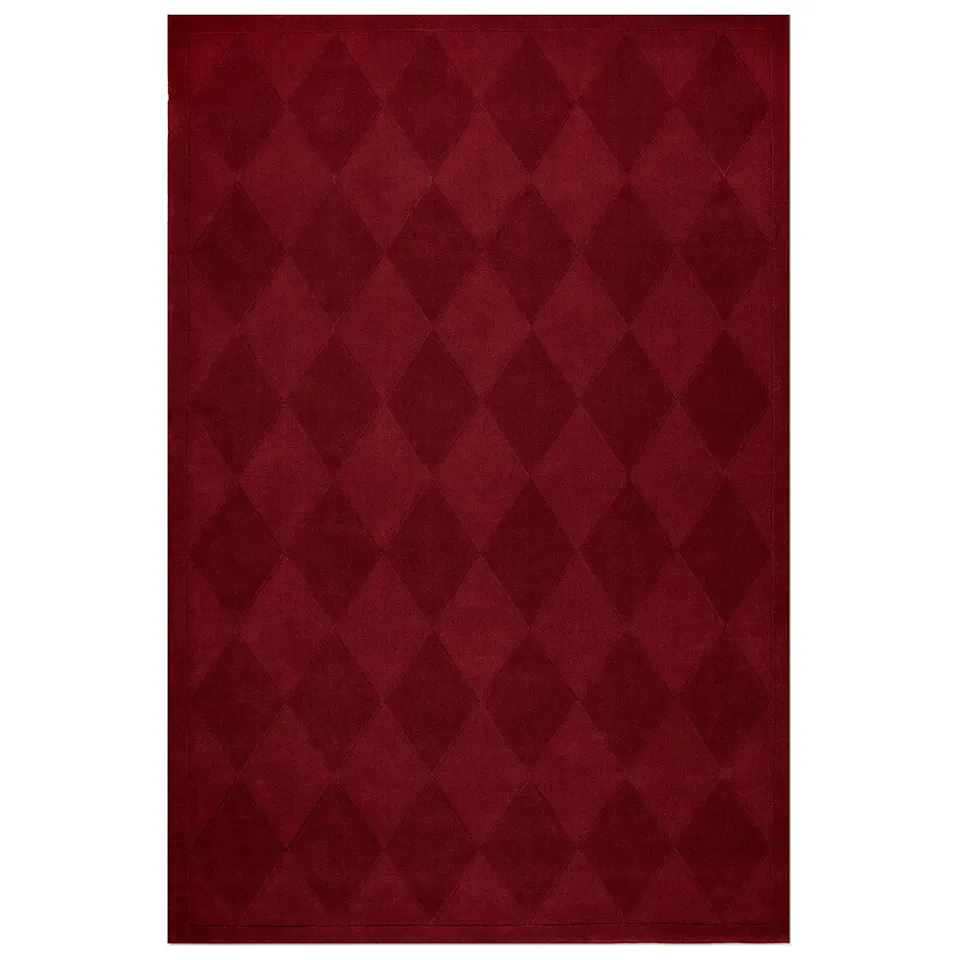 Diamond Deep Red wool rug