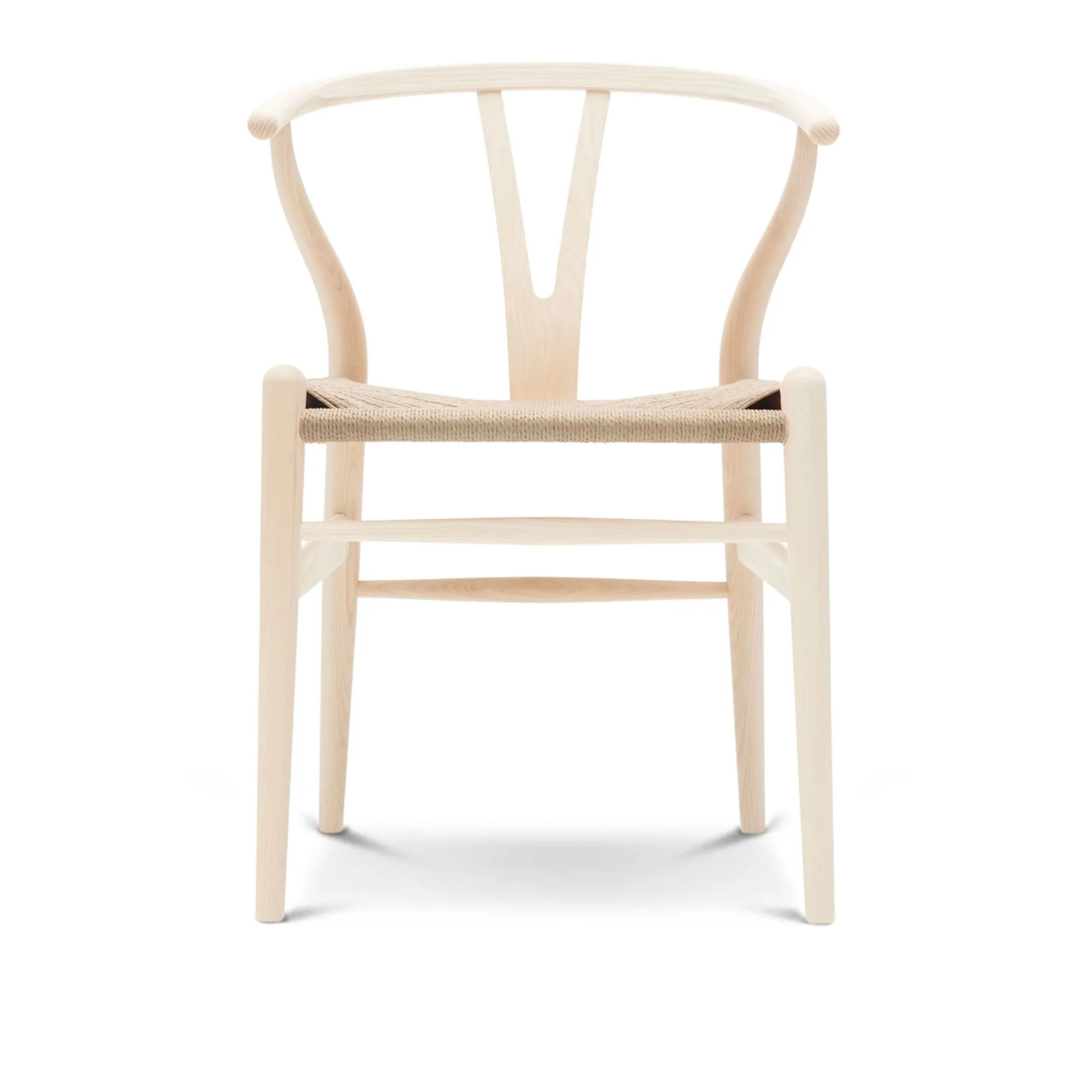 CH24 Wishbone Chair tuhka/luonnonvärinen punottu paperinaru - 1
