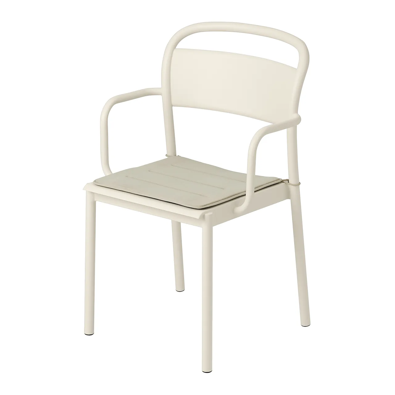 Linear Steel Armchair Off White