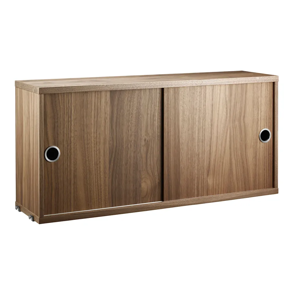 Kast met schuifdeuren 78x20cm walnoot