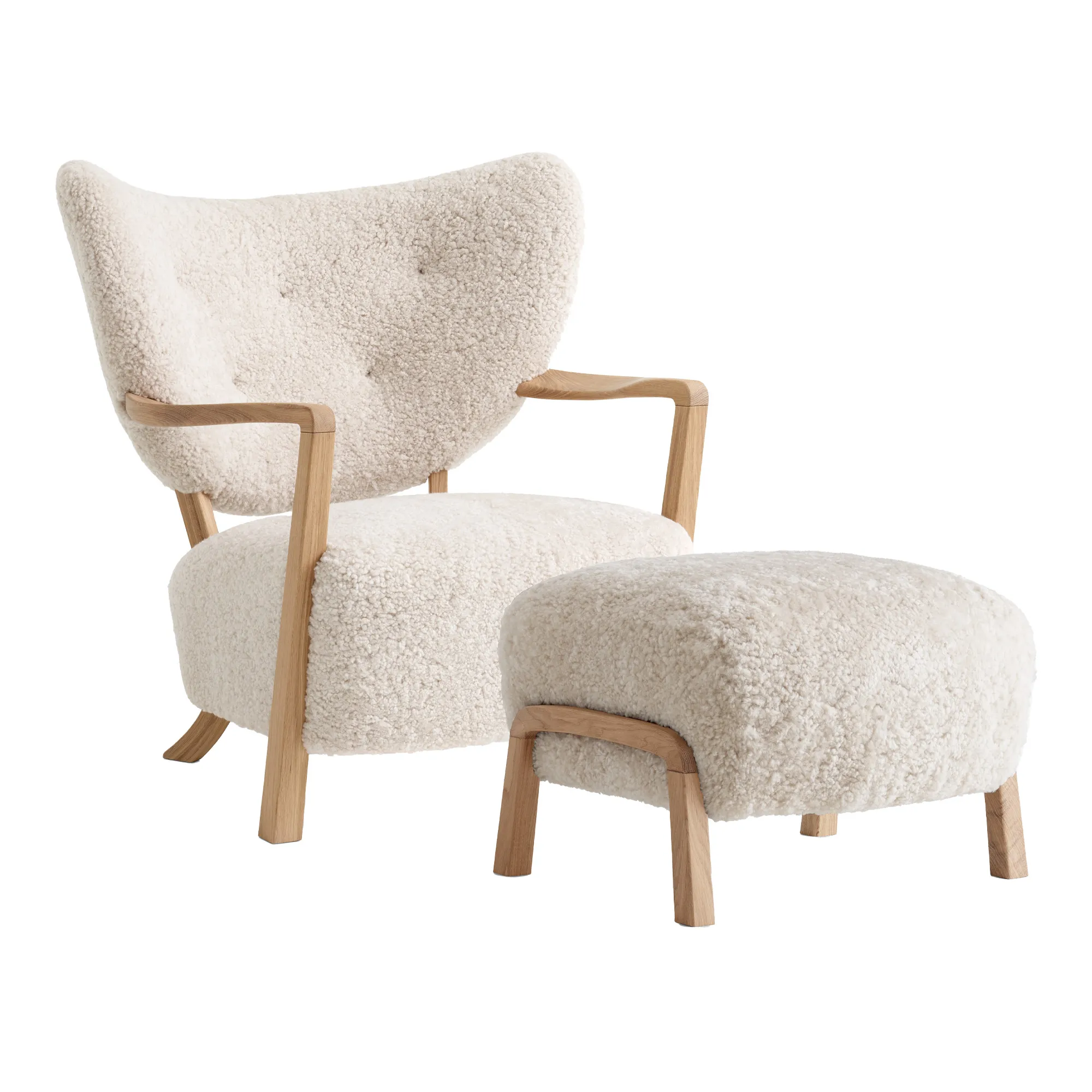 Wulff Lounge Chair ATD2 & Pouf ATD3 - Oak - 1