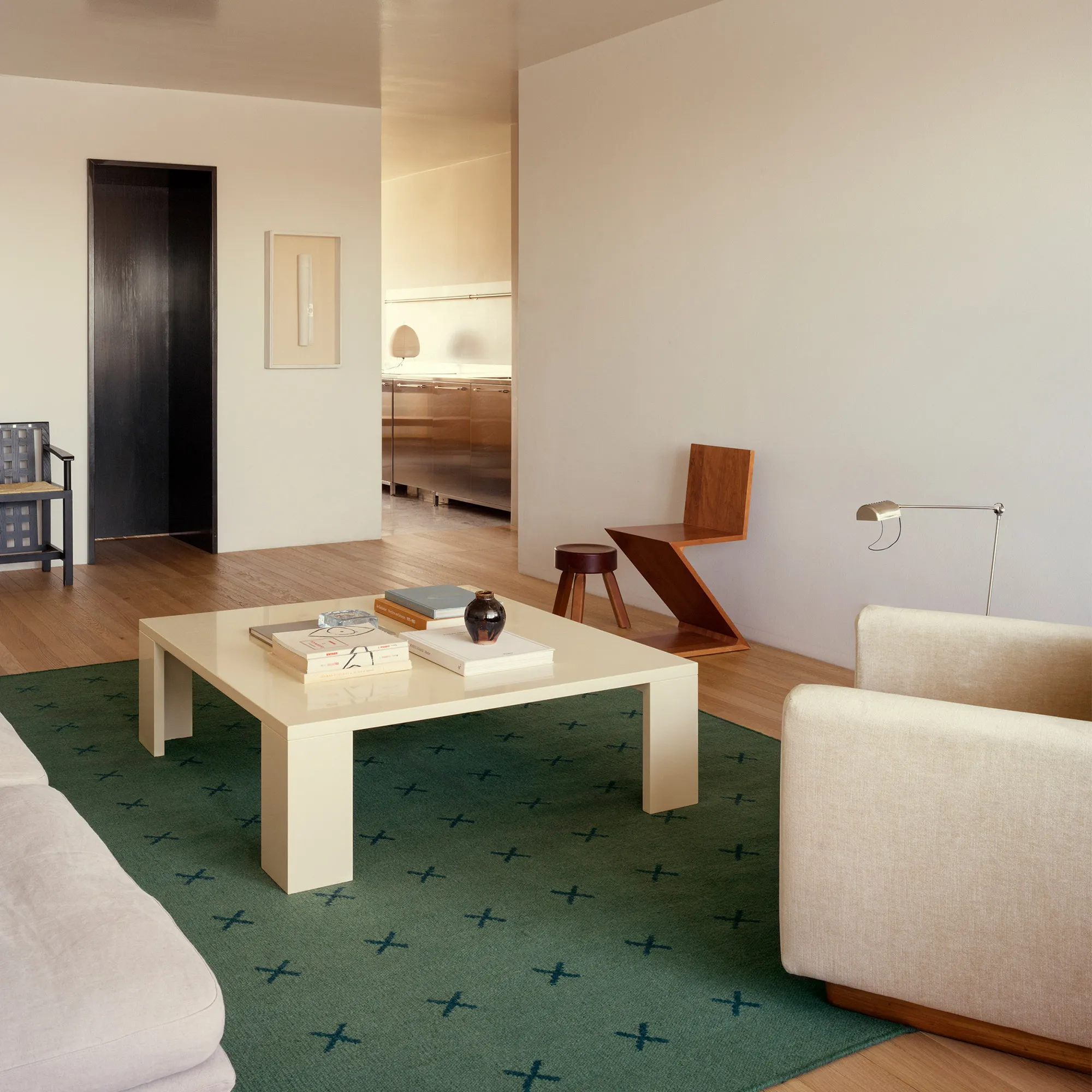 Cross Green/Deep Teal wool rug - 2
