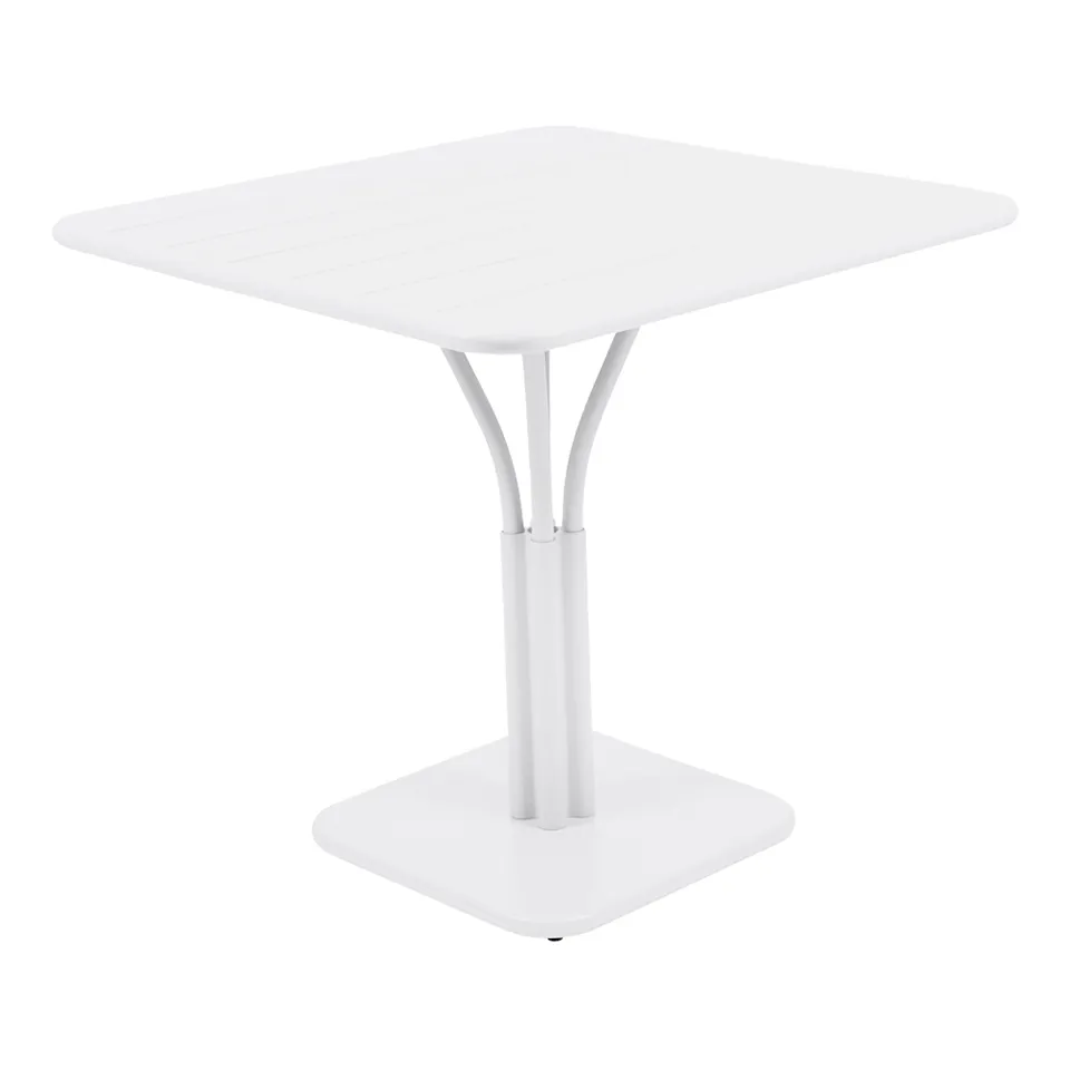 Luxembourg Pedestal Table 80x80 cm Cotton White 01