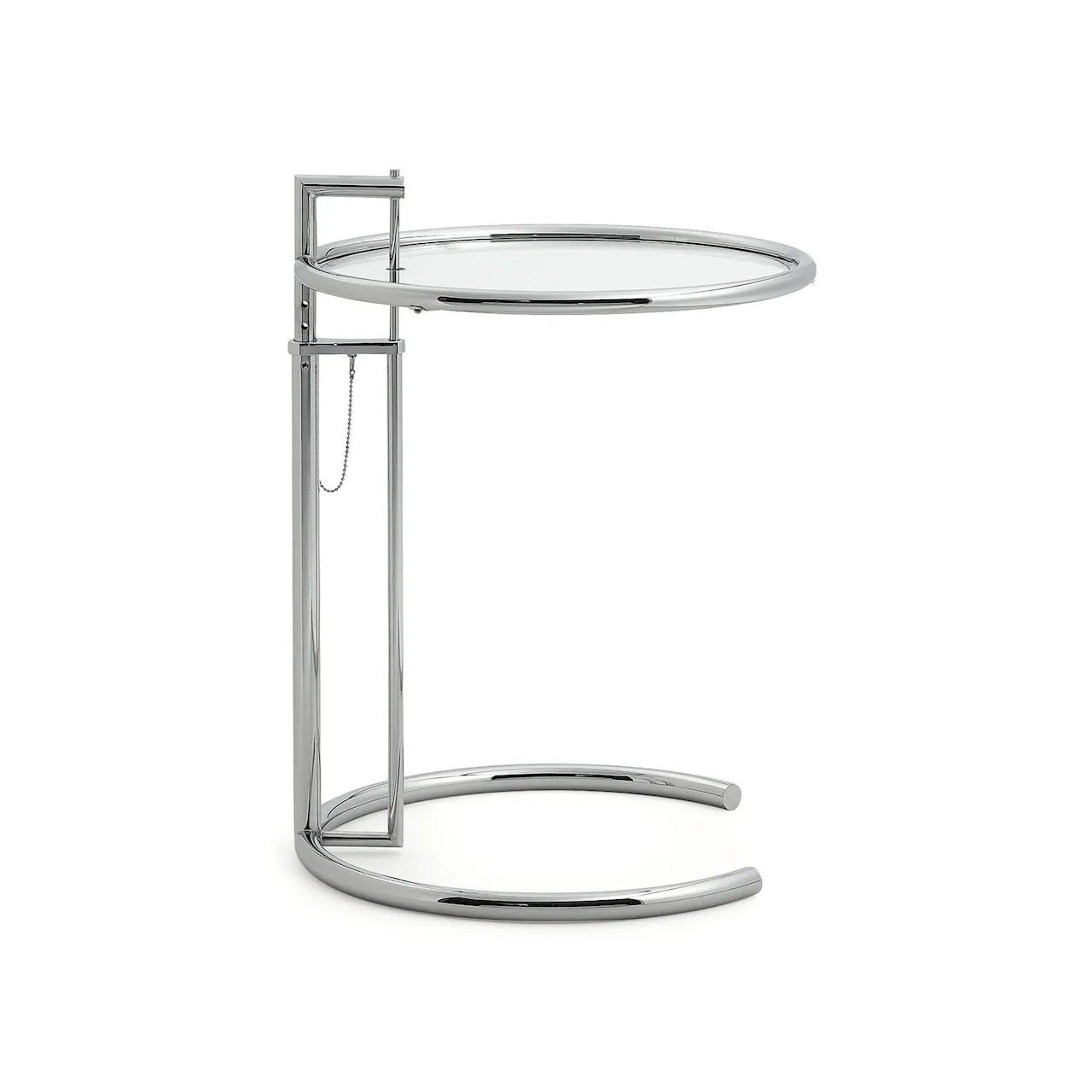 Adjustable Table E 1027 - Chromed steel/Black Metal top