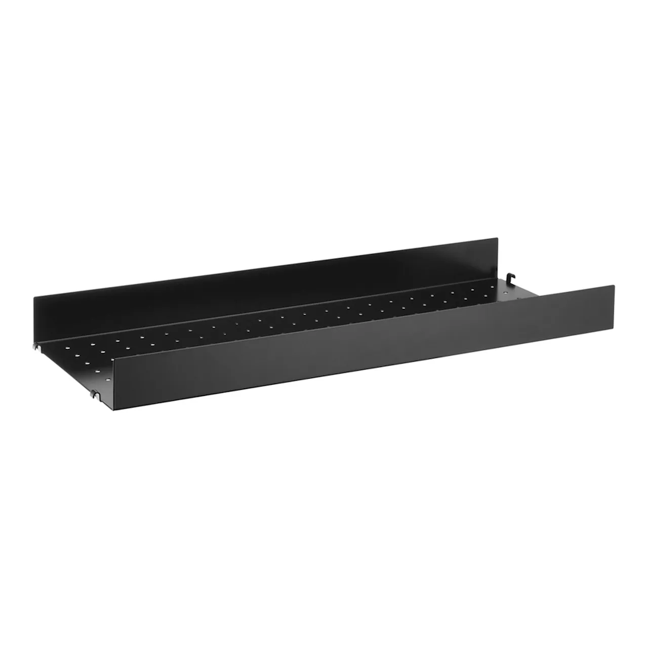 Metal shelf 78x30cm hög kant black