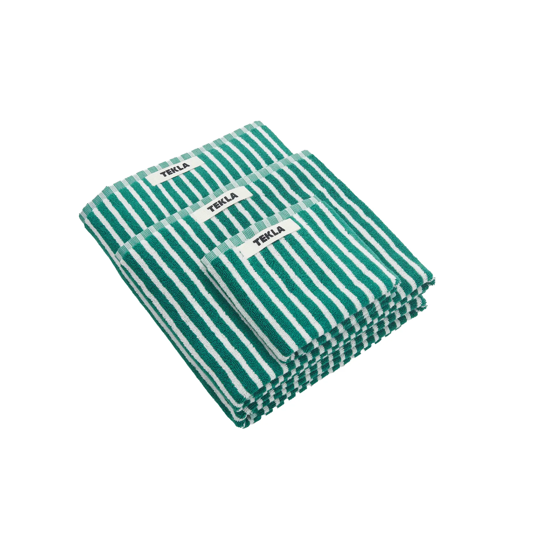 Terry Towel Teal Green Stripes - TEKLA - NO GA