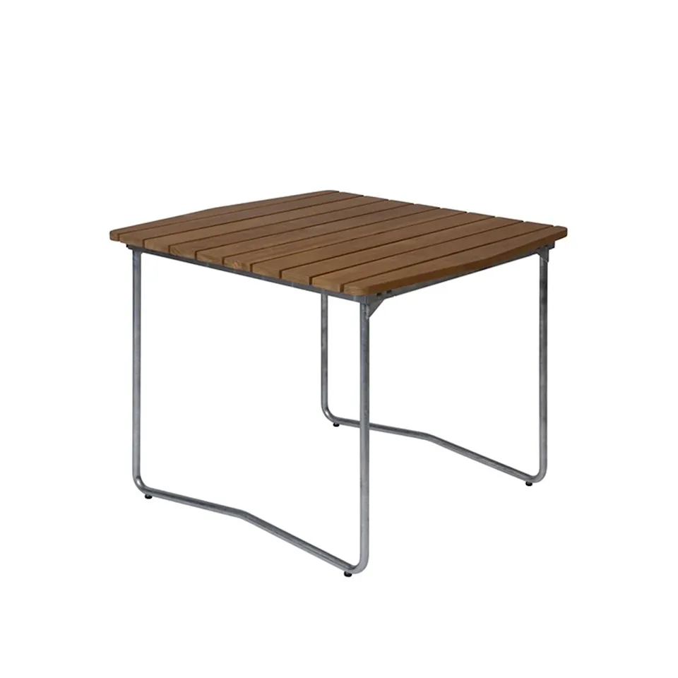 Table B31 84cm galvanized frame untreated teak