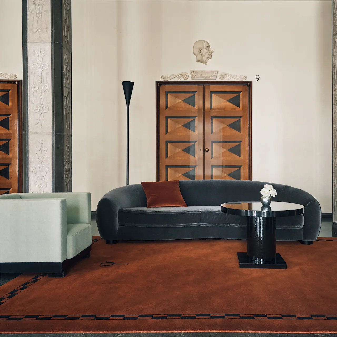 Grace 01 Burgundy wool rug