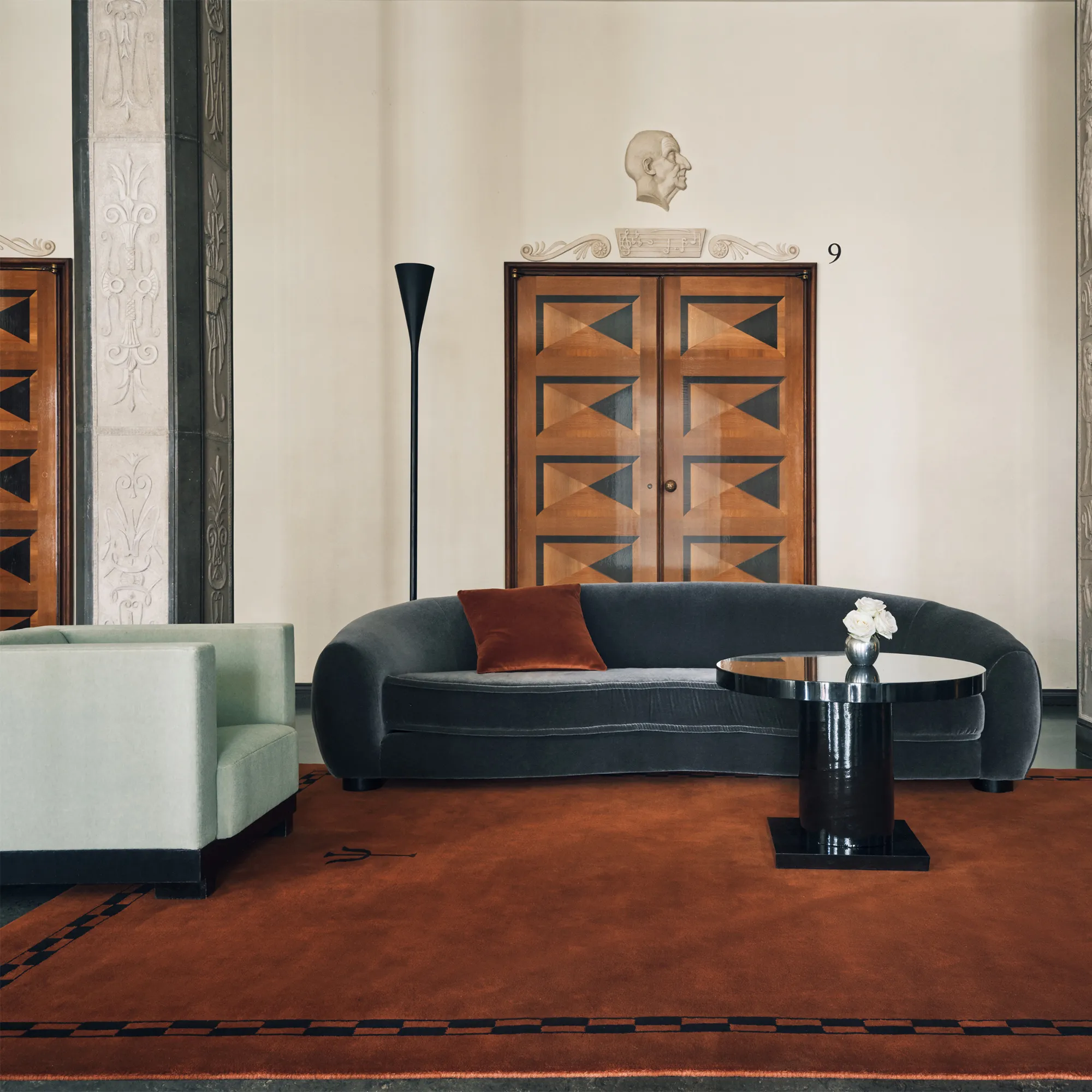 Grace 01 Burgundy wool rug - 2