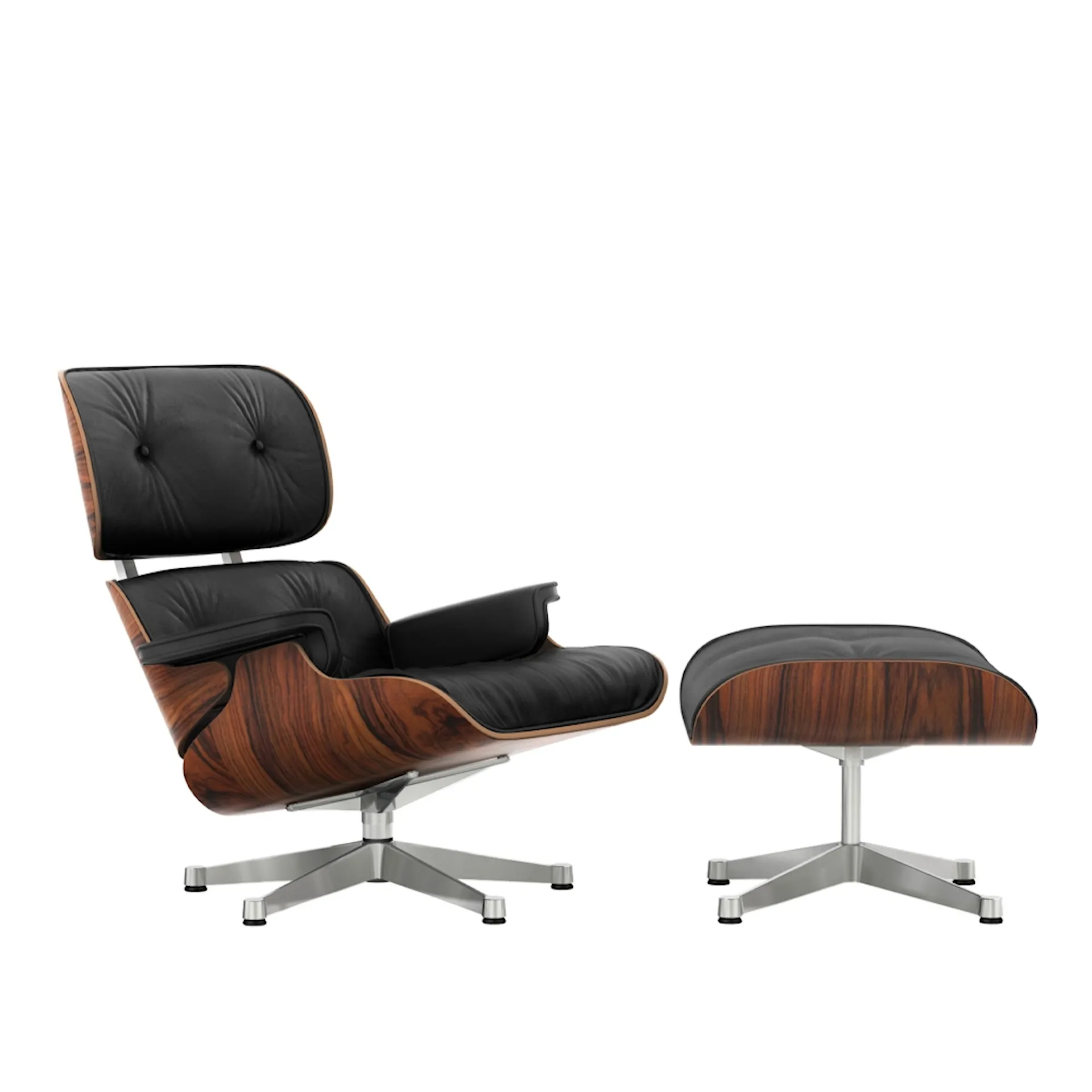 Eames Lounge Chair & Ottoman Santos Palisander Polished Base - Vitra - Charles & Ray Eames - NO GA