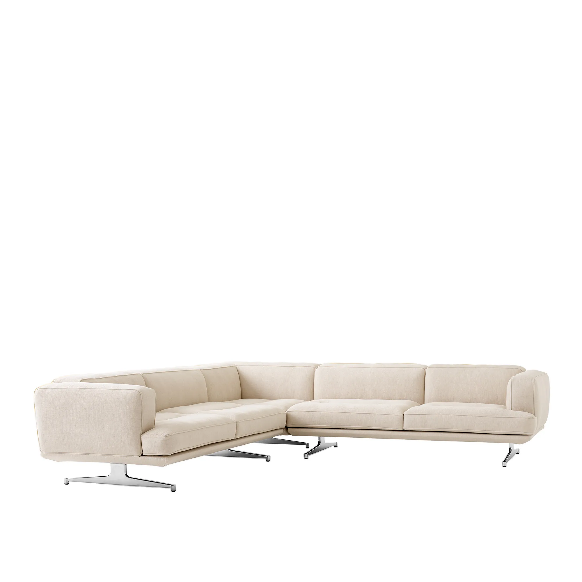 Inland AV41 corner sofa polished aluminium legs - 1