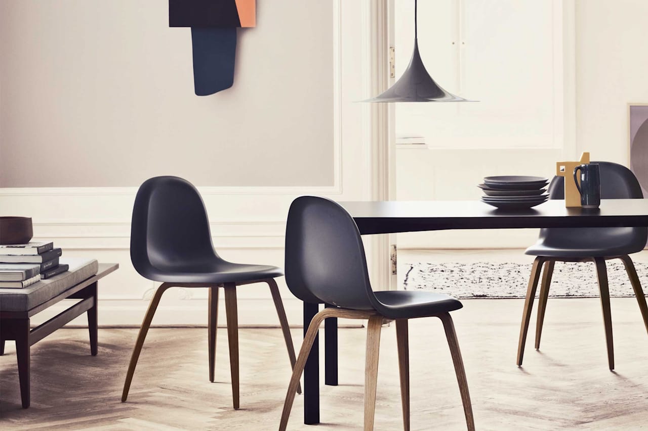 3D Dining Chair Wood Base - Ikke polstret