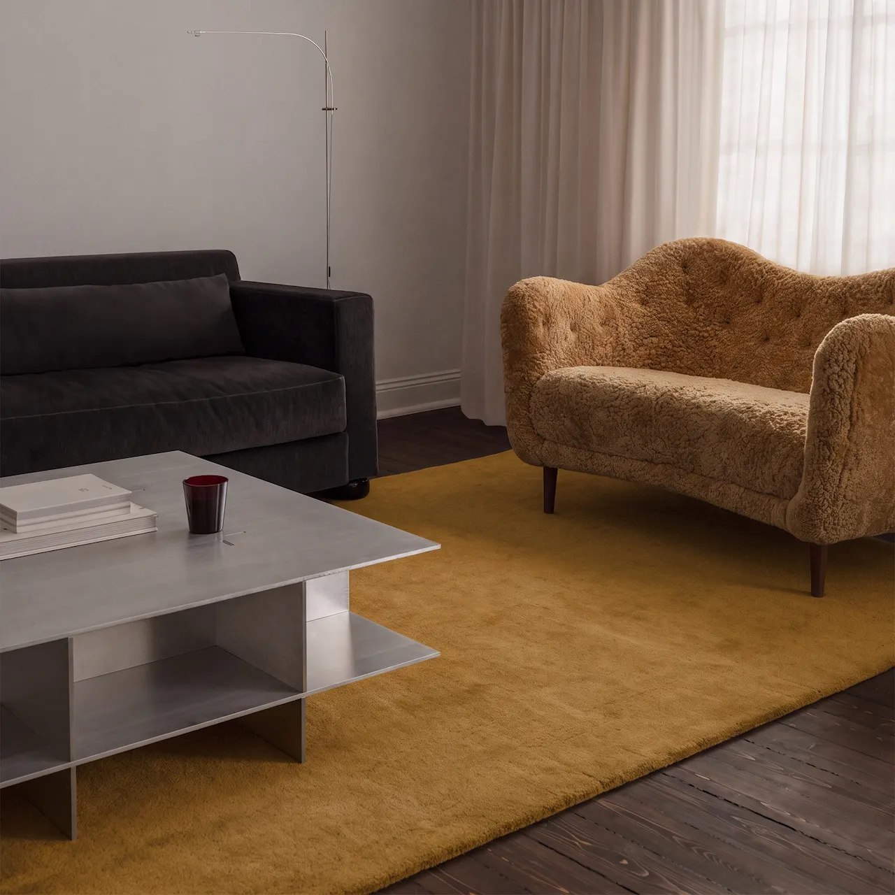 Origin Solid Mustard Wool Rug