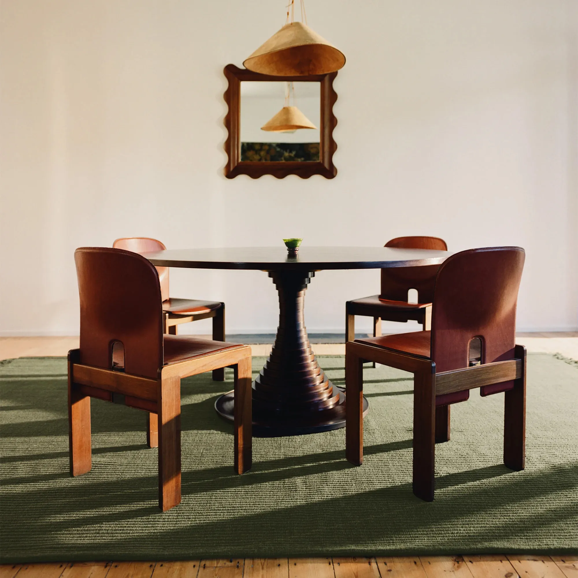 Contour Khaki Green Wool Rug - 4