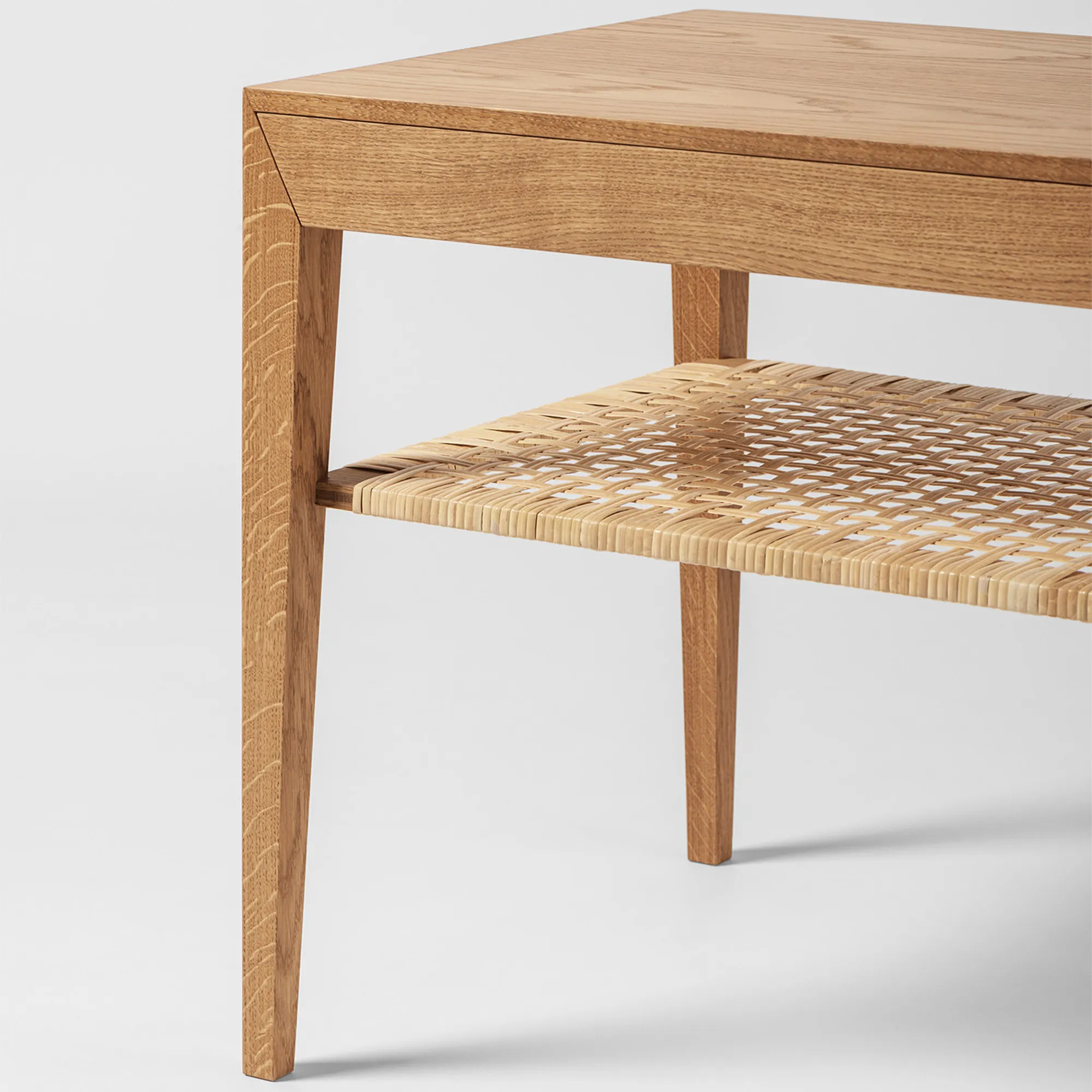 Model 35 Bedside Table Rattan Shelf - 9
