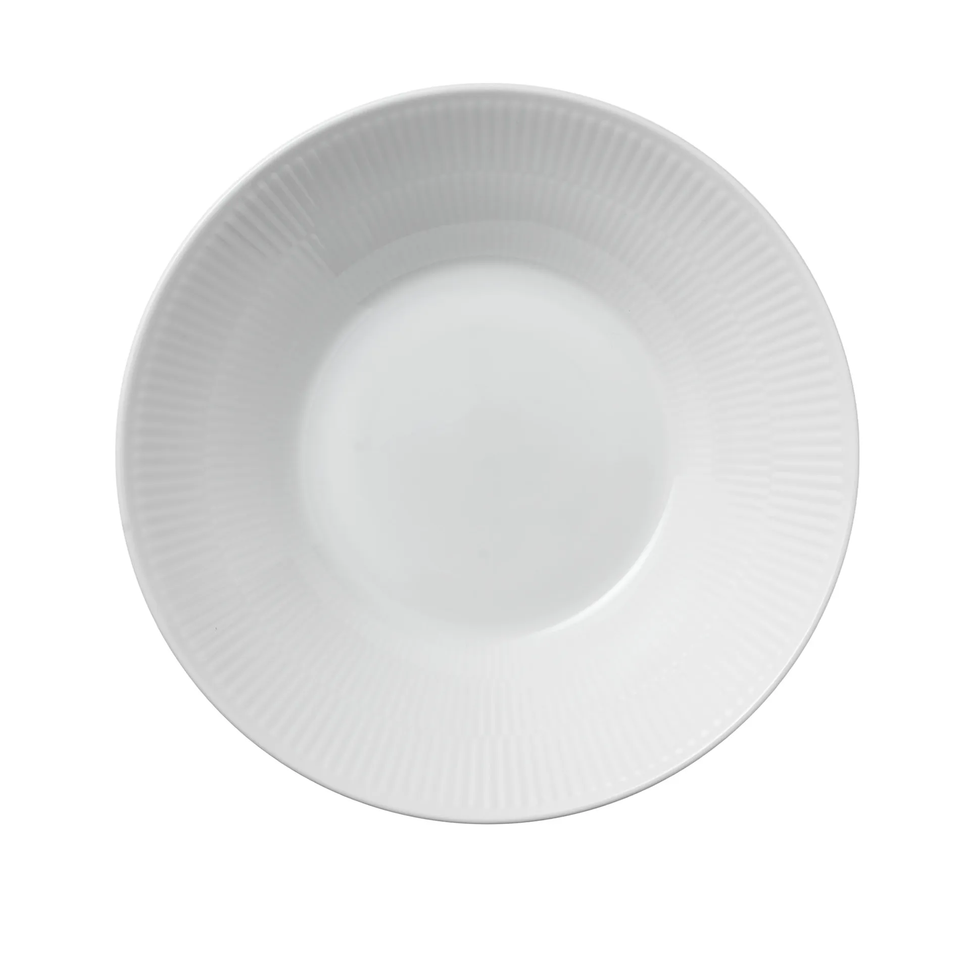 White Fluted Dyb Tallerken 24 cm - Royal Copenhagen - NO GA