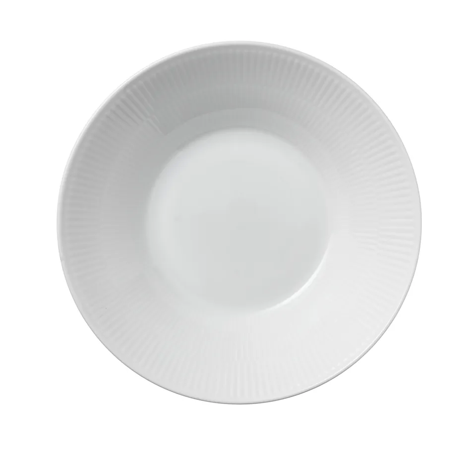 White Fluted Deep Plate 24 cm