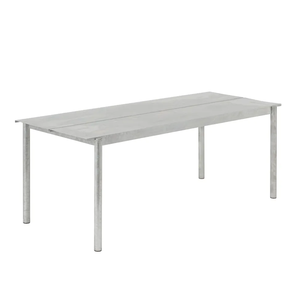 Linear Steel Table 200x75 cm Warm Galvanized Steel