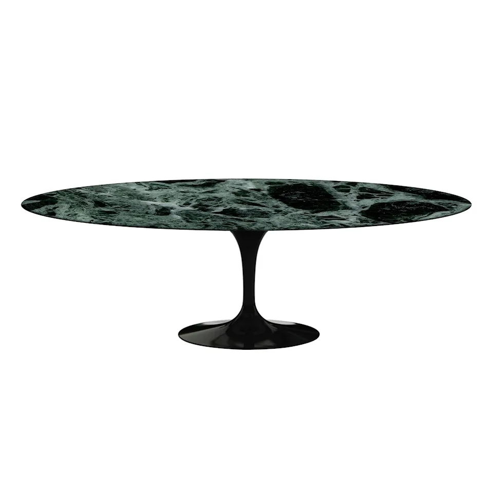 Saarinen Oval Table - Dining table, 244 x 137 cm, Black frame, matt green Alpi marble top