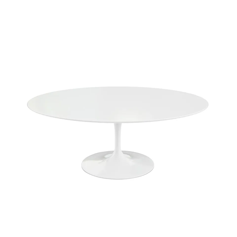 Saarinen Oval Table - Coffee table, White frame, White laminate top