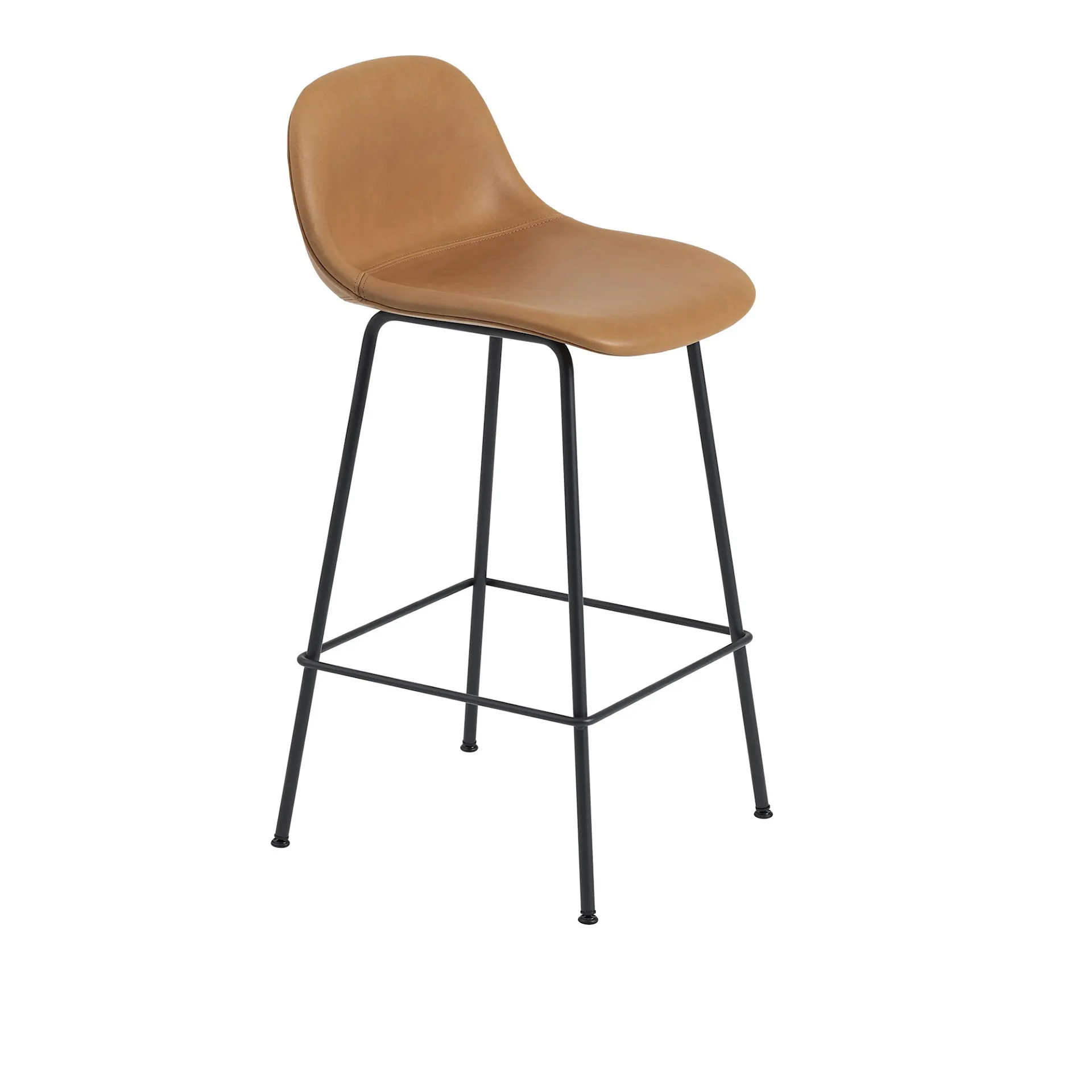 Fiber Bar Stool with Backrest - Tube Base - Muuto - Iskos-Berlin - NO GA