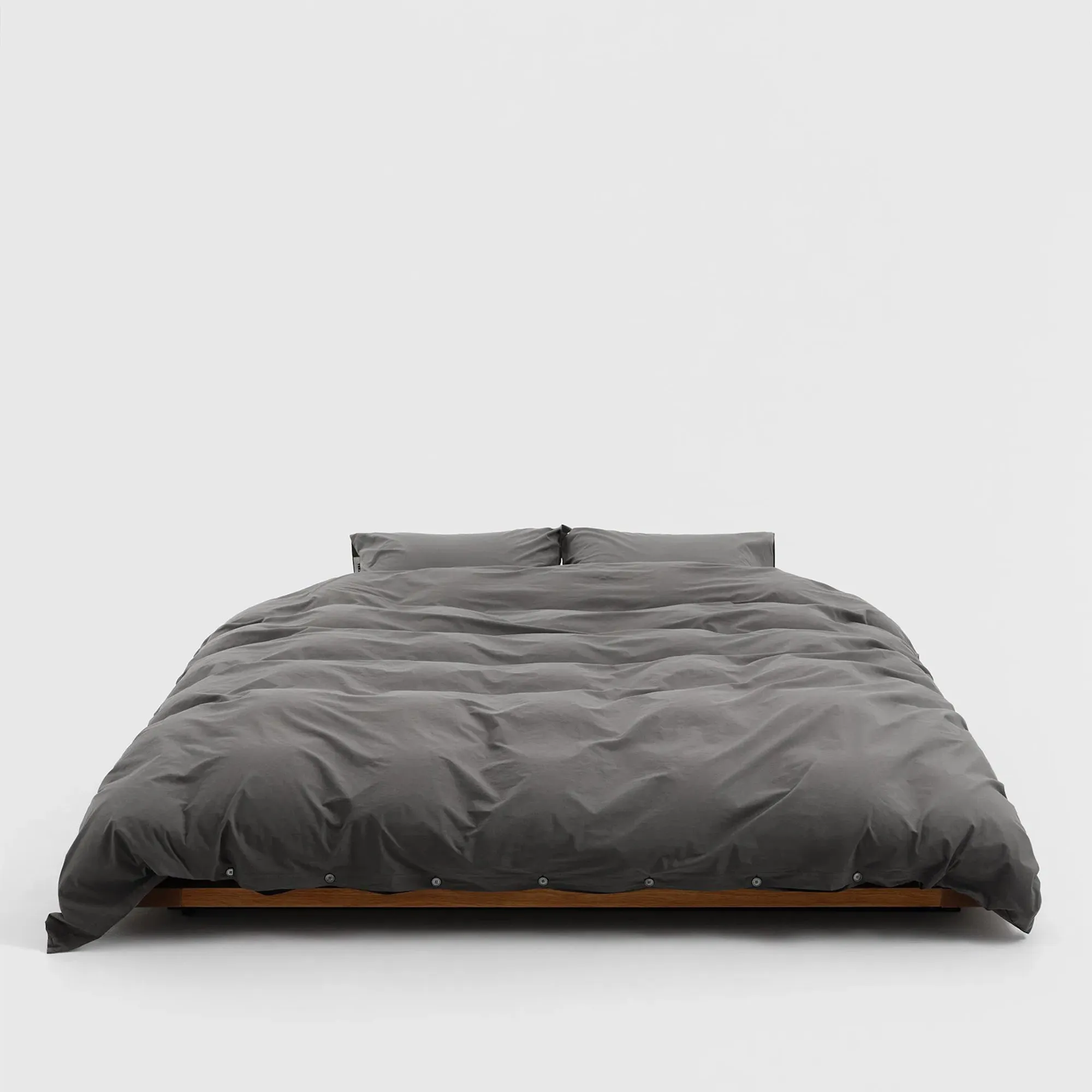 Percale Solid Dark Taupe Duvet Cover - 4