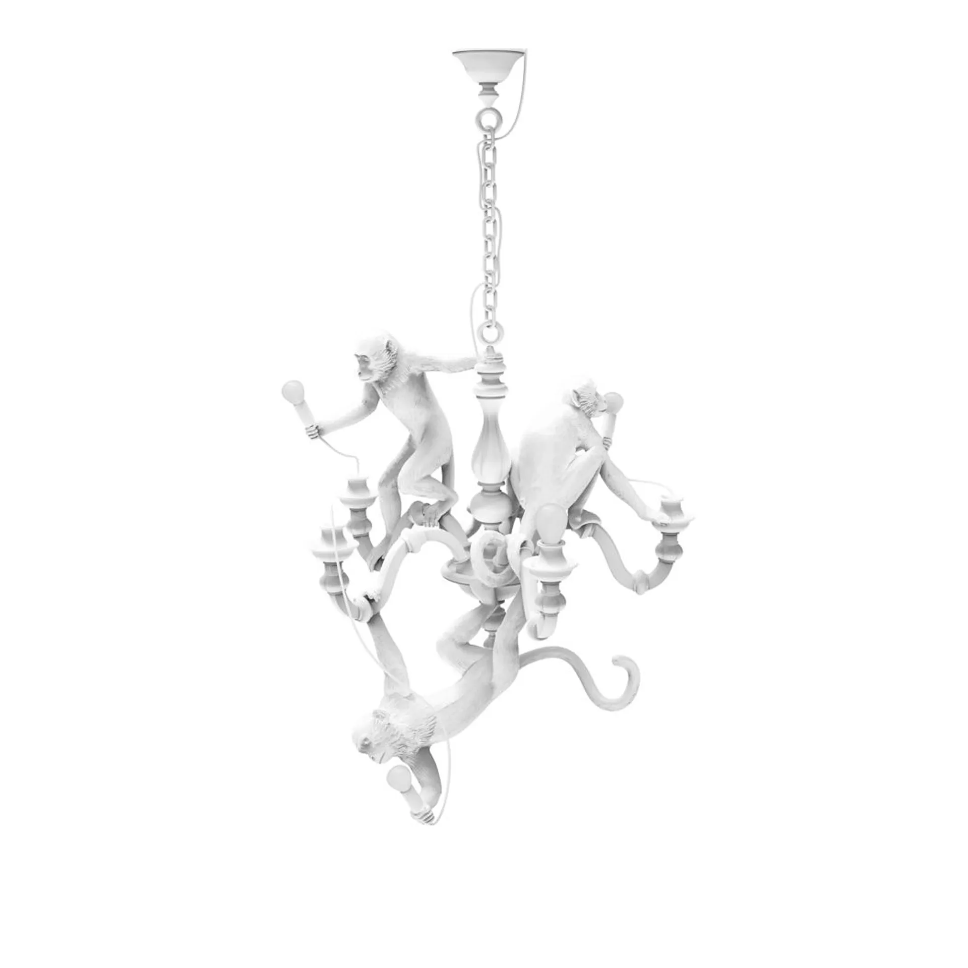 Monkey Chandelier Lamp, White - Seletti - NO GA