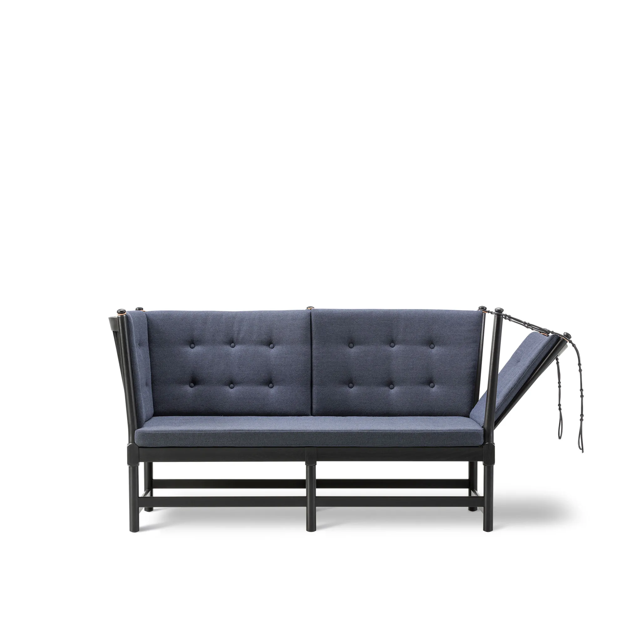 The Spoke-Back 2-Seater Sofa Black Lacquered Oak - 1