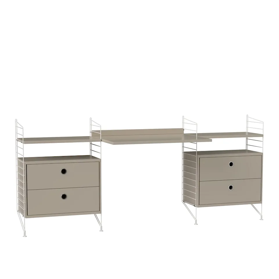 String Workstation C Beige White