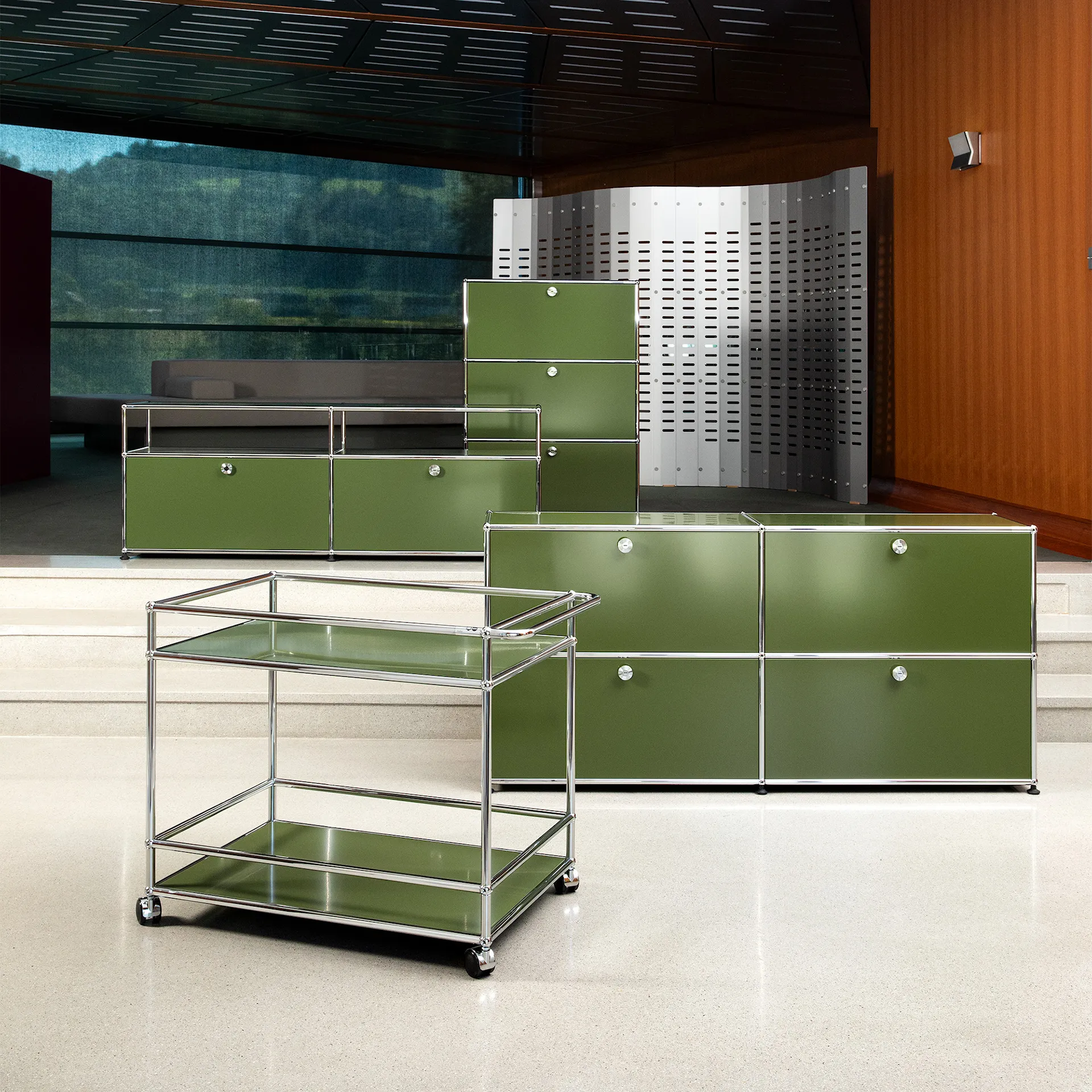 USM Haller Highboard Olive Green - USM - NO GA