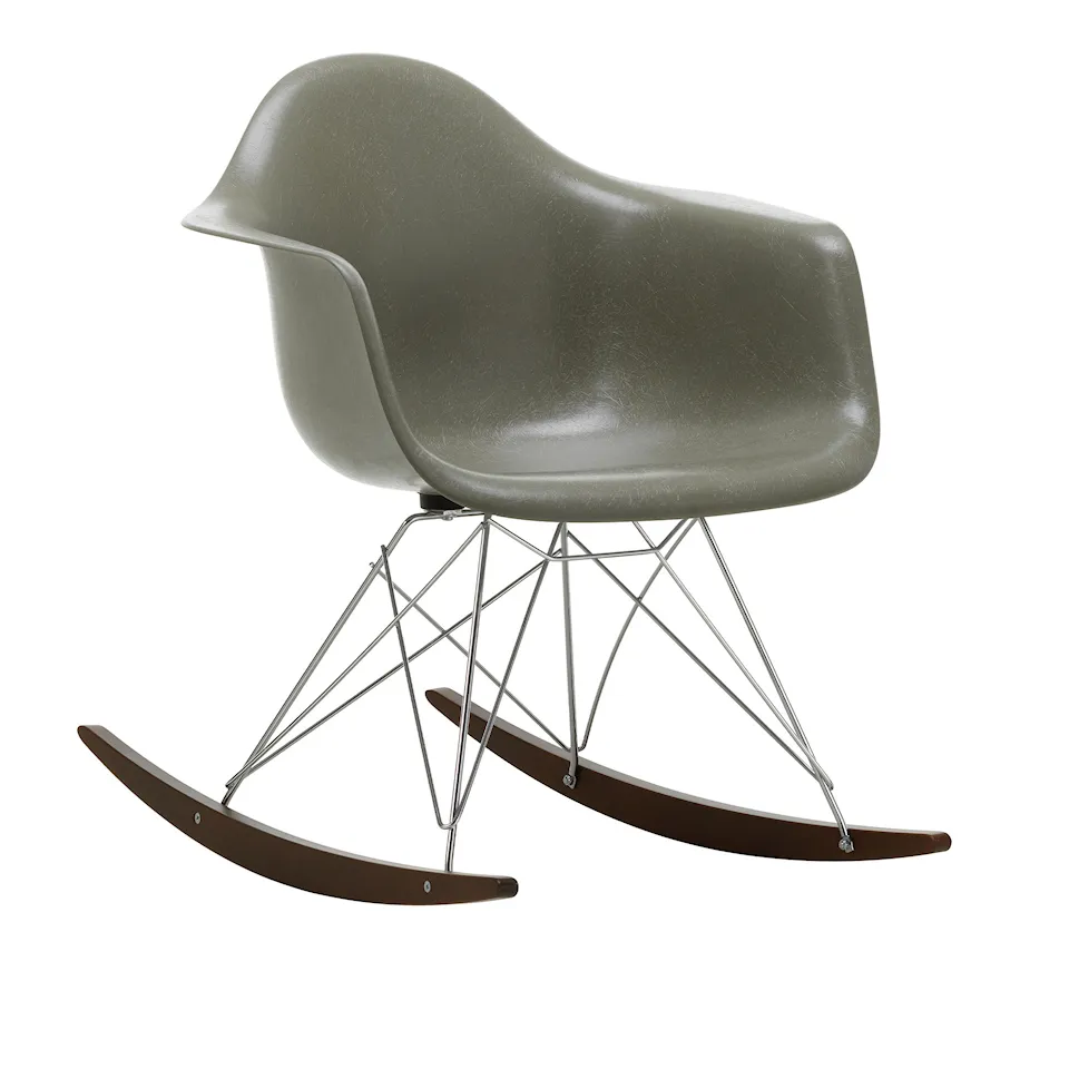 Eames Fiberglass Armchair RAR rocking chair Chrome/Dark Maple