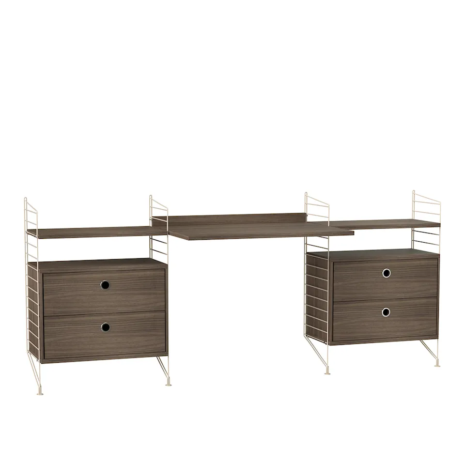 Office shelving system C walnut/beige