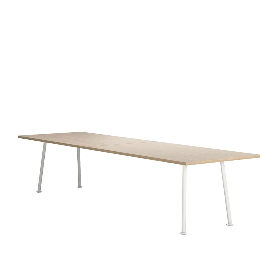 Landa Table - H730, W3300, D1000, Oak Veneer - White